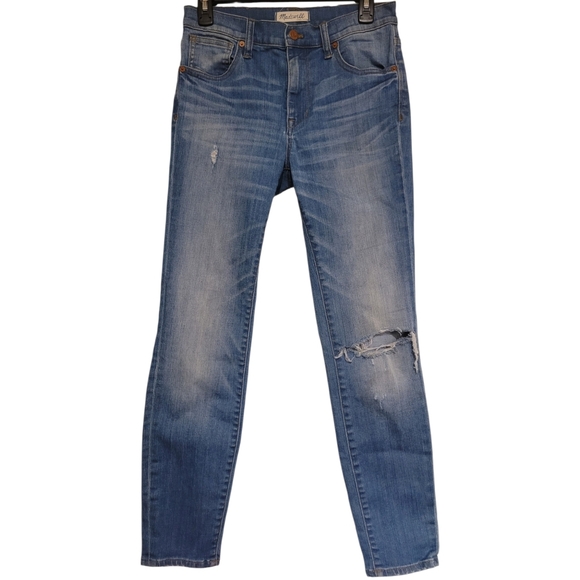 Madewell Denim - Madewell 9" High Riser Skinny Skinny Jeans Size 27 Distressed 29W / 28" Inseam